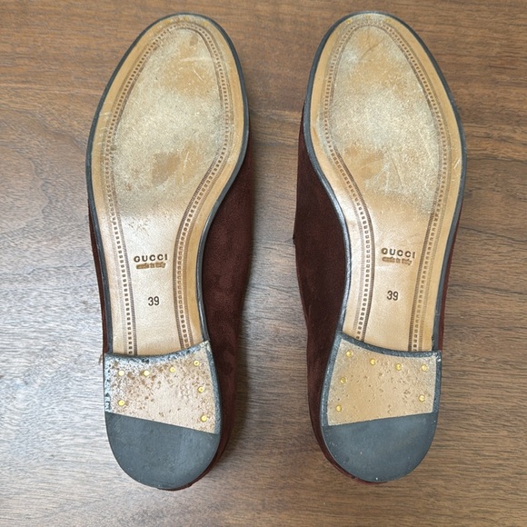 Gucci Brown Suede Horsebit Loafers - Picture 2 of 6